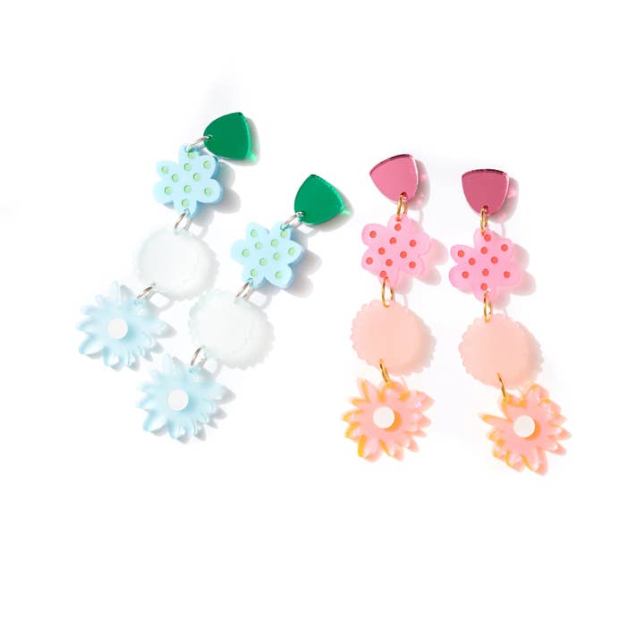 Zozo Floral Earrings // select colour for wholesale by Emeldo