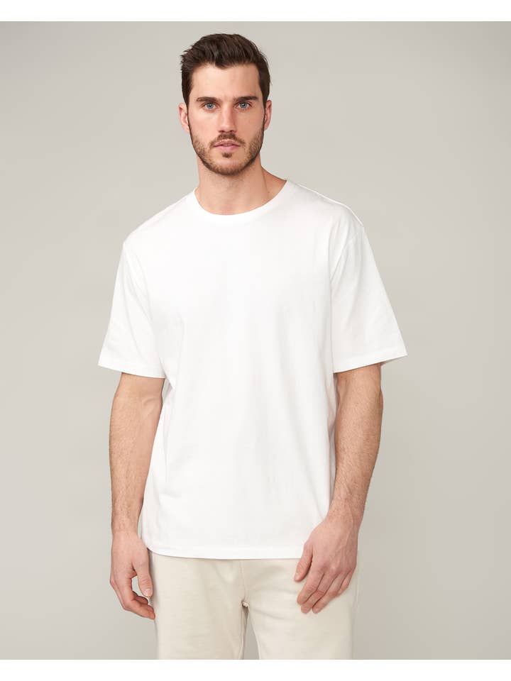 Tourn - Wholesale T-Shirt - Men's - Ethan Brushed Cotton T-Shirt in Cloud White