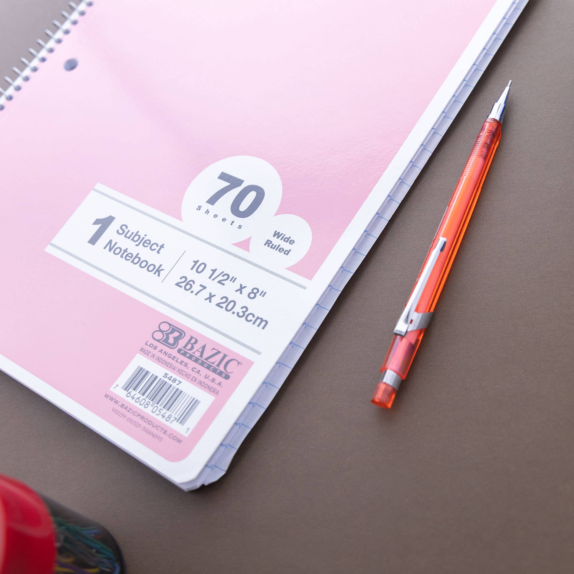 BAZIC Products - Vente Cahiers - Cahier à spirale pastel 1 sujet W/R 70 Ct.5