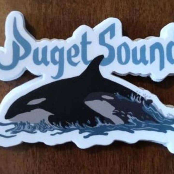 Puget Sound Orcas 3x3 Sticker for wholesale by Nessa Lauraine
