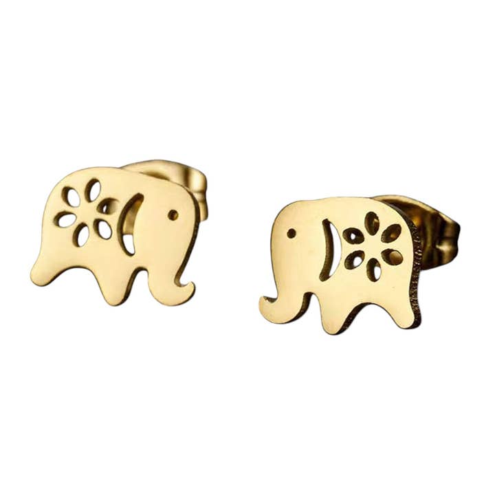 Sensibling Corp. - Wholesale Stud/Post Earrings - Stainless Steel Elephant Stud Earrings