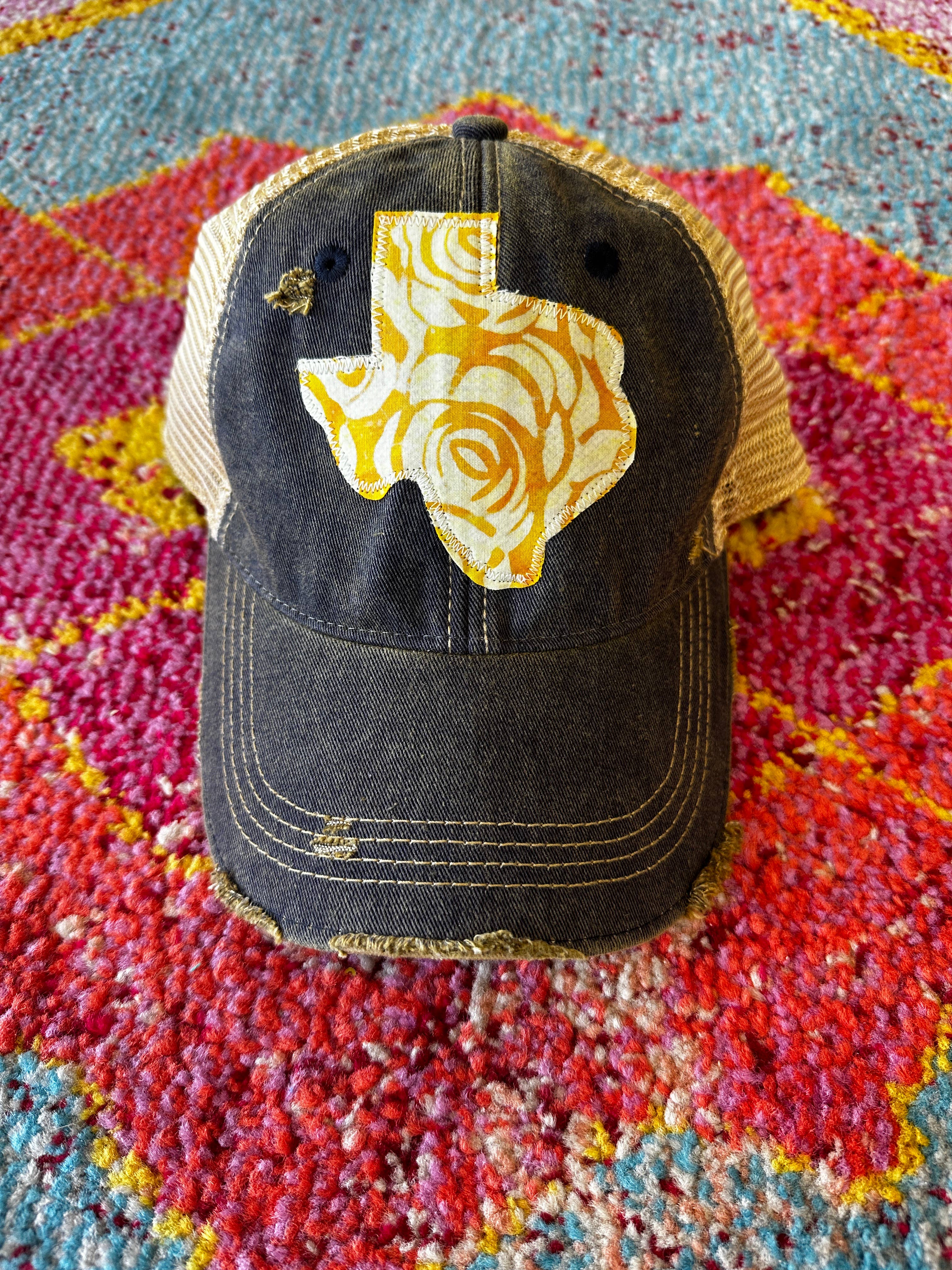 Sweet Texas Treasures - Wholesale Trucker Hat - Unisex - Yellow Rose Dirty Trucker Hat6