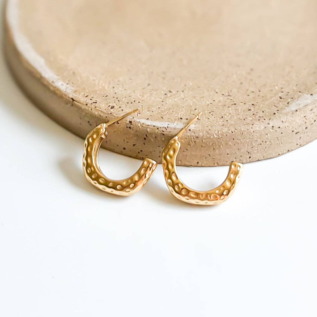 Natalie Clare Collections - Wholesale Hoop Earrings - Hammered Hoop Earrings0