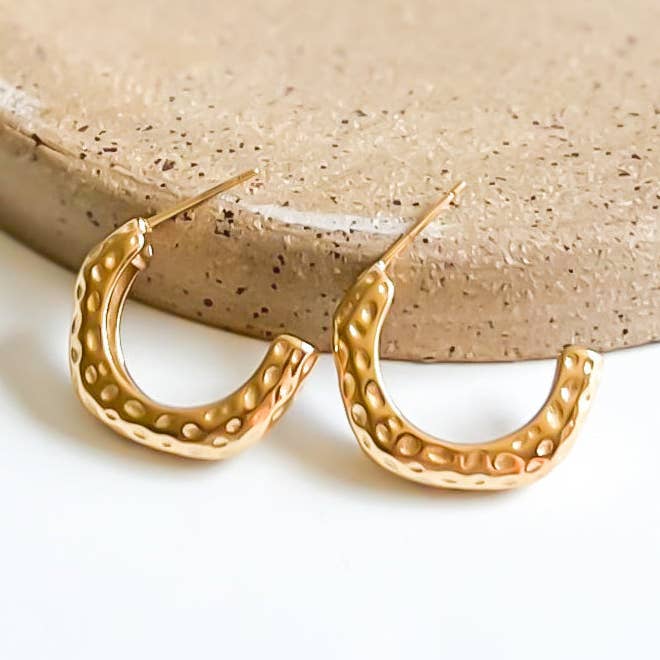 Natalie Clare Collections - Wholesale Hoop Earrings - Hammered Hoop Earrings0
