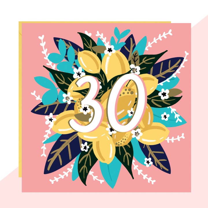Tarjeta floral de 30 cumpleaños para venta al por mayor de Lottie Simpson