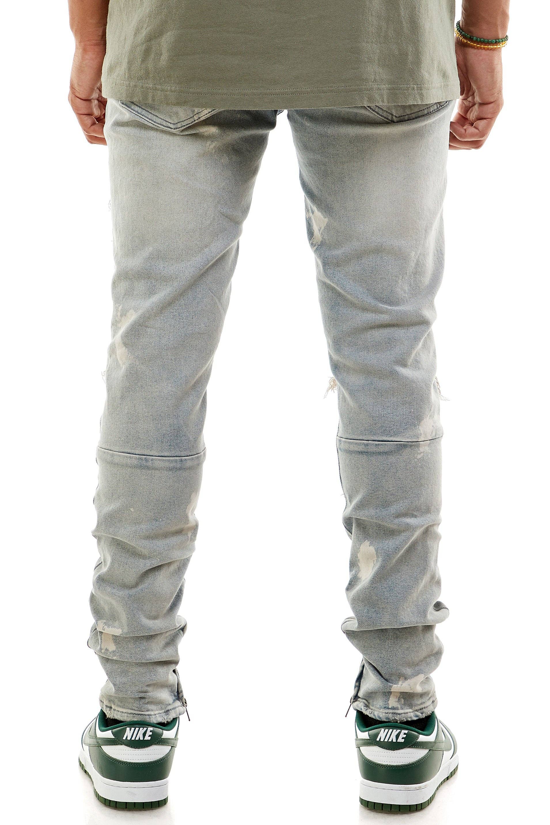 KDNK - Wholesale Jeans - Men's - BLEACHED ANKLE ZIP JEANS7