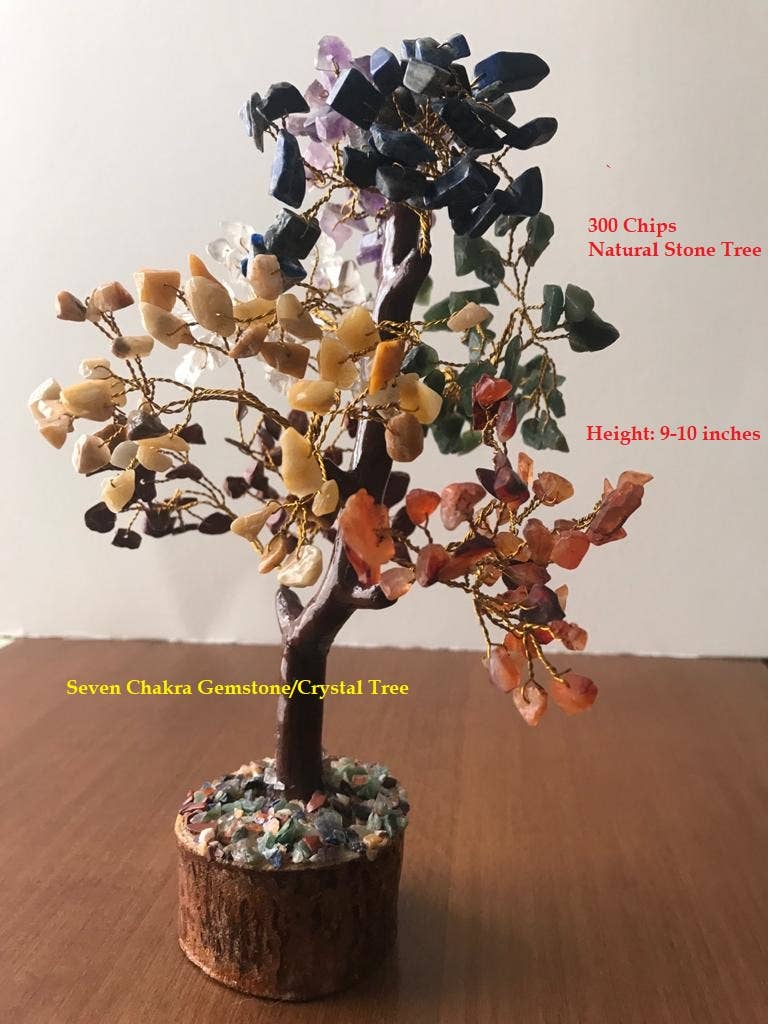 jiomind - Wholesale Spiritual Stone/Crystal - Seven Chakra Gemstone Tree (300 chips, golden wire)4