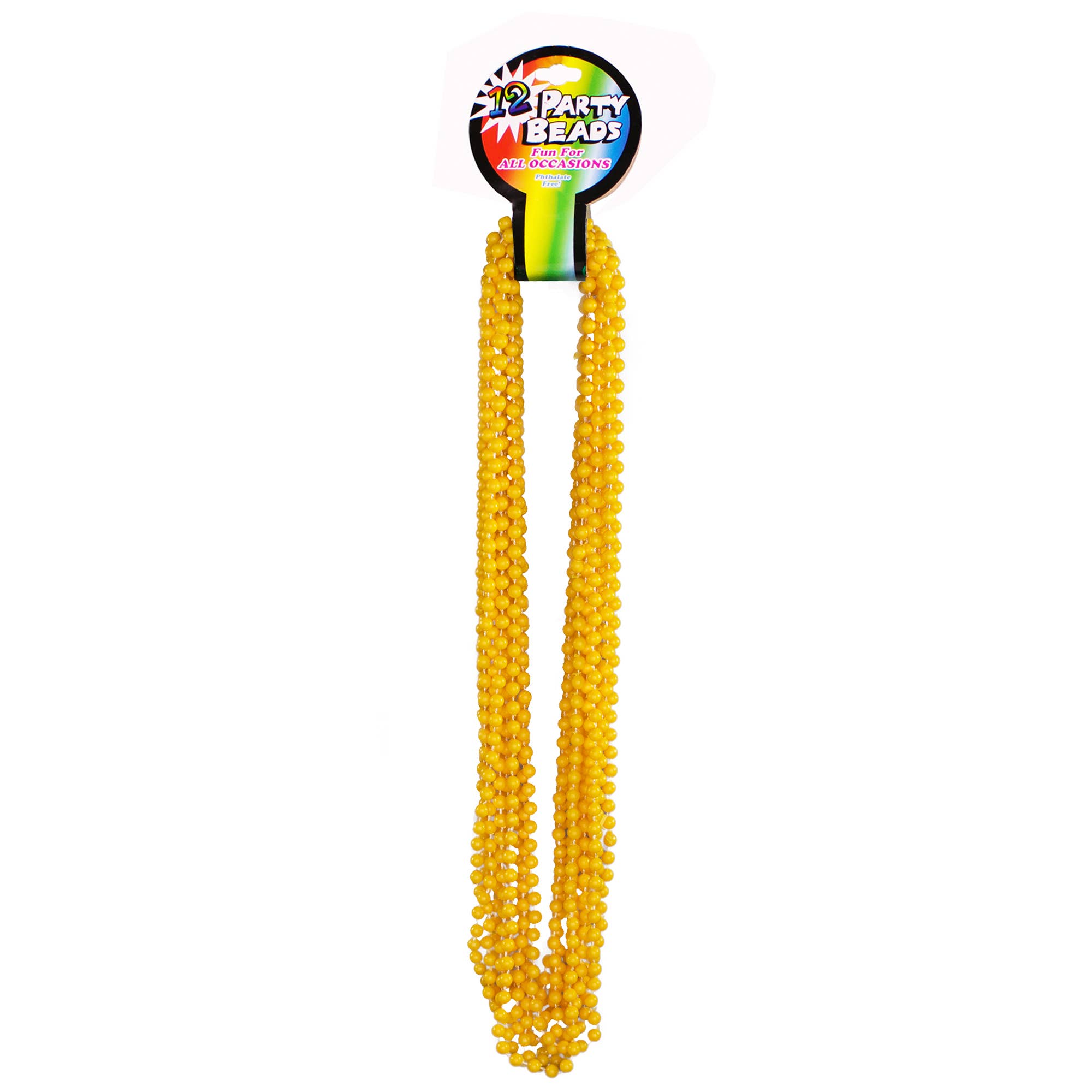 Windy City Novelties - Wholesale Party Favor - Yellow Bead 7mm Bead 33" Necklaces 1