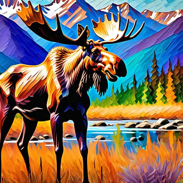 Micro Puzzles – wholesale Pussel - Vuxen – Färgglad älgdjursskog mini pusselrörspresent1