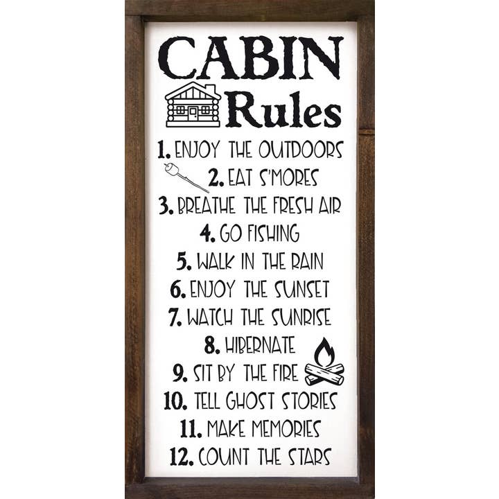 Cabin Rules Wood Sign for wholesale by SAWDUST CITY