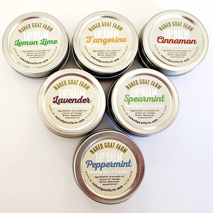 Lip Balm 1/2 oz Screw Top Metal Tin for wholesale by Naked Goat Farm Ltd.