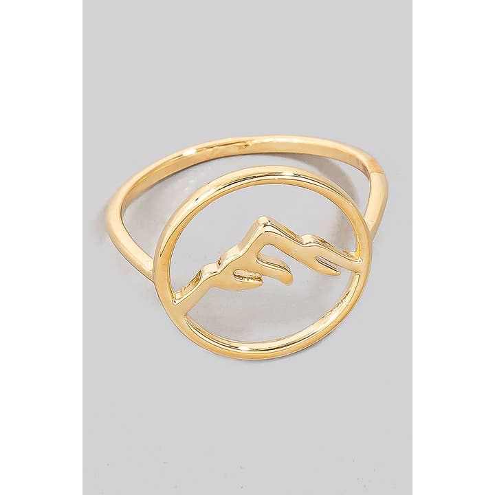 Metallischer Bandring mit Bergszene für den Großhandel von The Looks by Fame Accessories