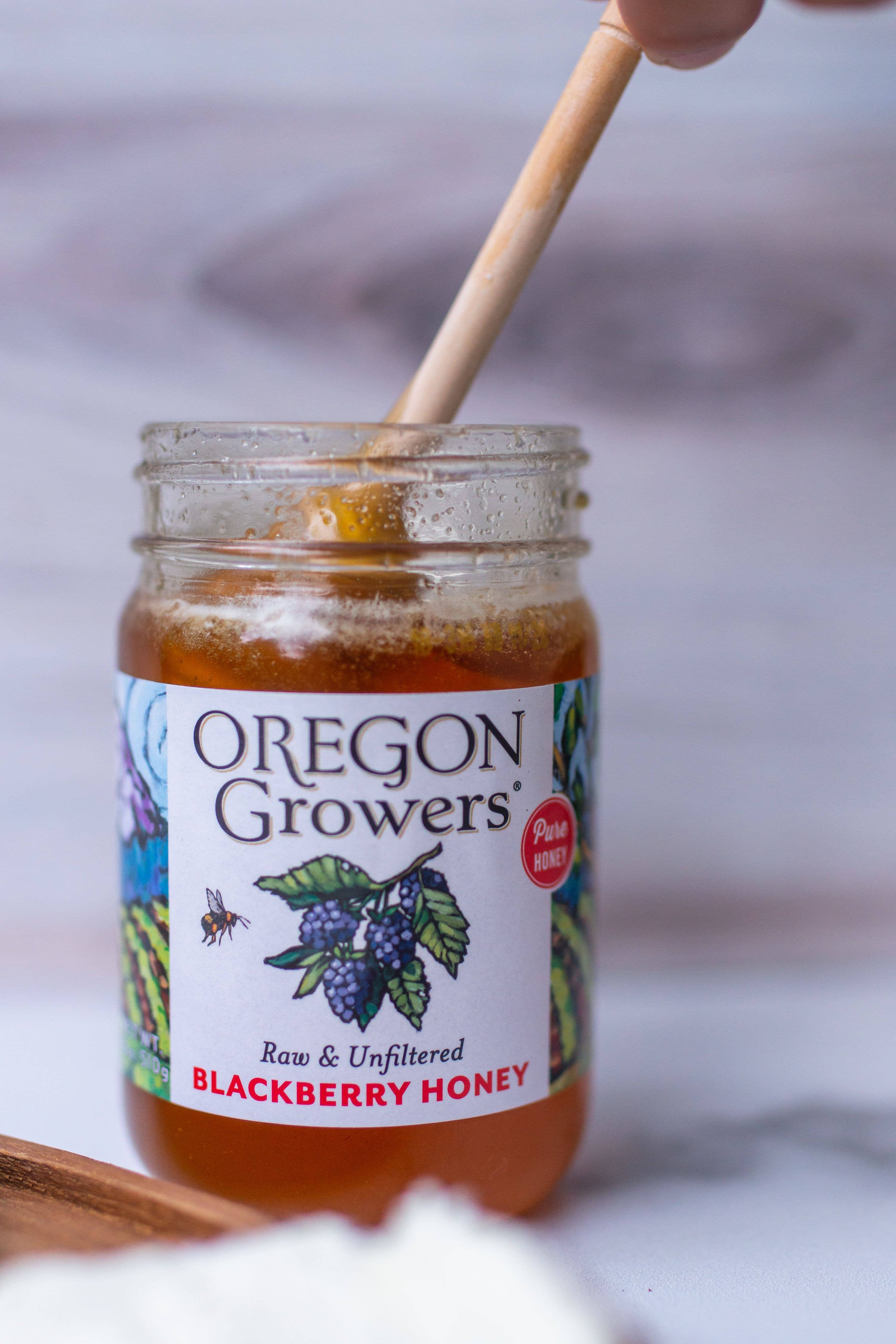 Oregon Growers - Wholesale Honey - Blackberry Honey 18 Oz Glass Jar2