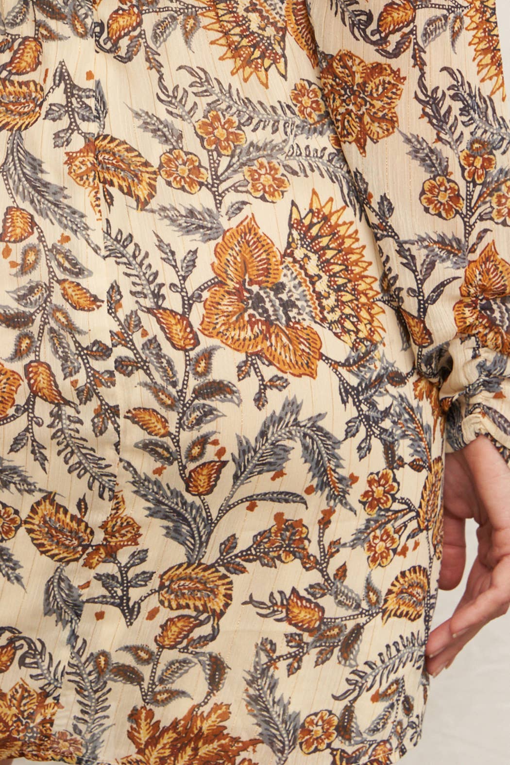 CREAM MULTICOLOR Long Sleeve Mock Neck Mini Dress for wholesale on Faire9