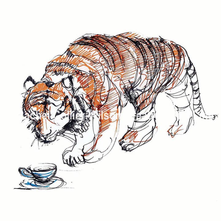 CreativeWithLine - Wholesale Everyday Greeting Card - The Tiger Who came For a Cup of Tea