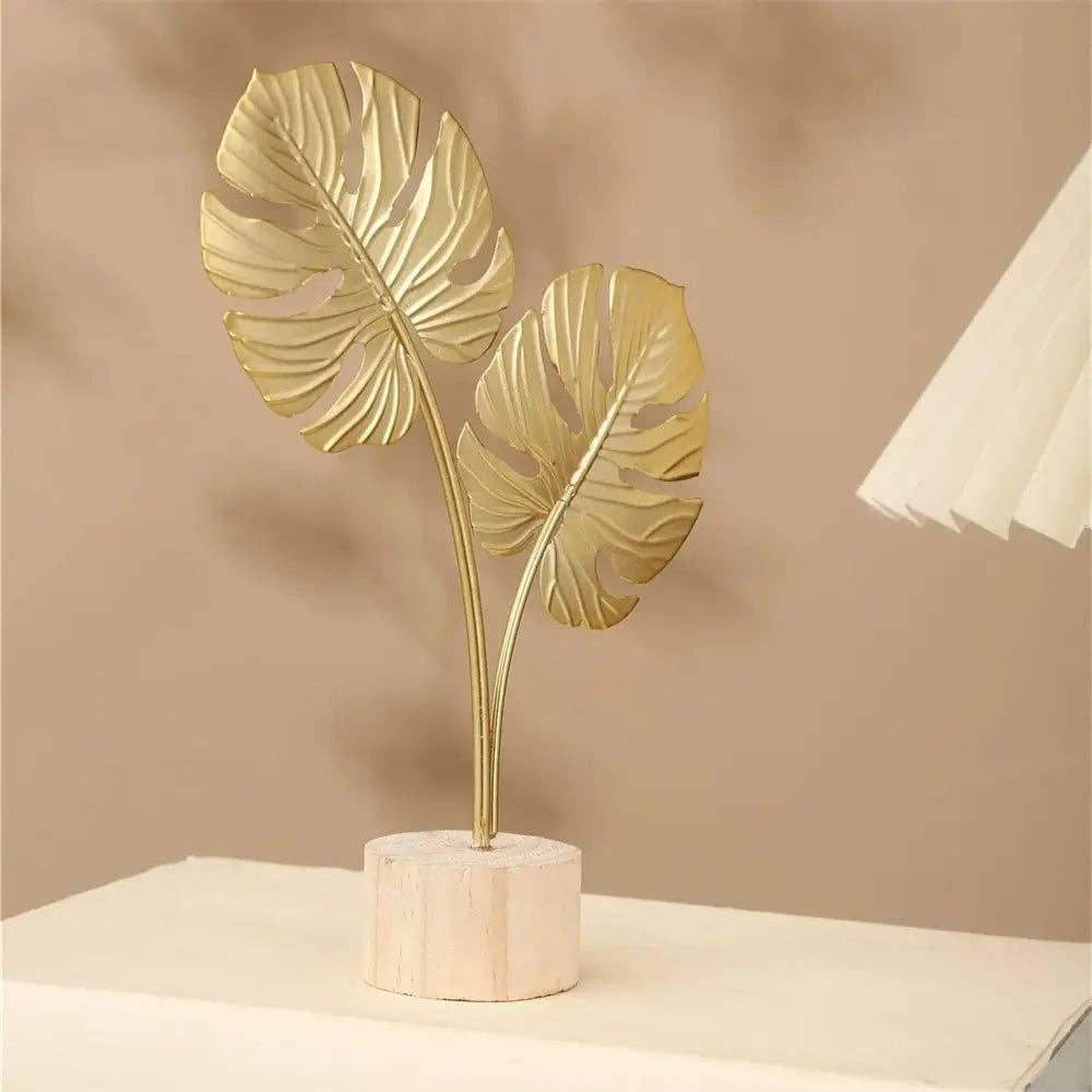 Huis Van Merken - Wholesale Decorative Tabletop Object - Elegant Metal Tree Leaf Art Decor0