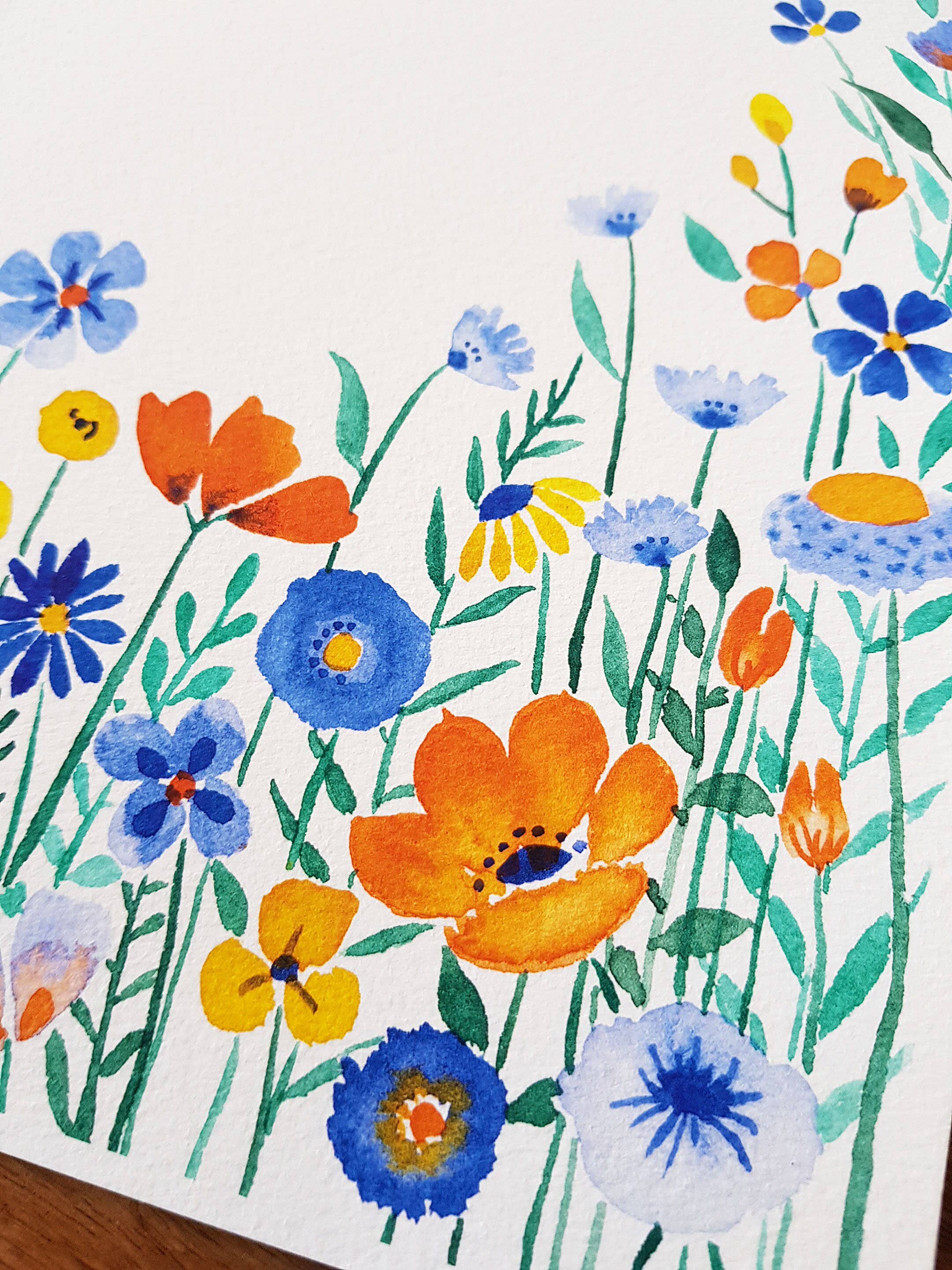 Anna Lau Art - Wholesale Art Print - Turqouise Wonderland: A5 / A4 Watercolour Flower Art Print2
