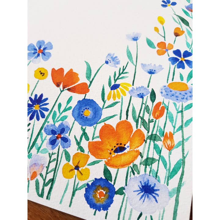 Anna Lau Art - Wholesale Art Print - Turqouise Wonderland: A5 / A4 Watercolour Flower Art Print2