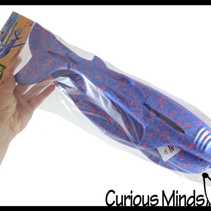Curious Minds Toys - Venta al por mayor Avión de juguete - Niños - Juguete planeador grande de espuma con forma de tiburón, juguete de avión