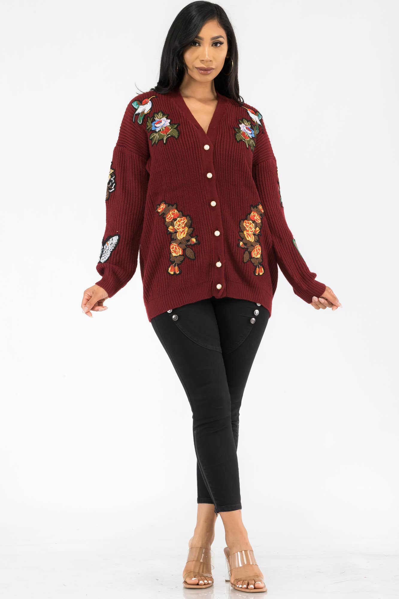 H&H Fashion Inc. – wholesale Cardigan – Women’s – W1602 - Button Down Patch Knit Cardigan14