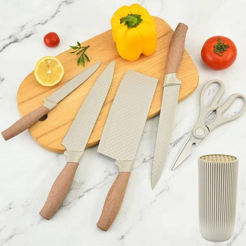 VIGOR - Wholesale Knife Set - Stainless Steel Kitchen Knives Kitchen Knife Wood Grain2