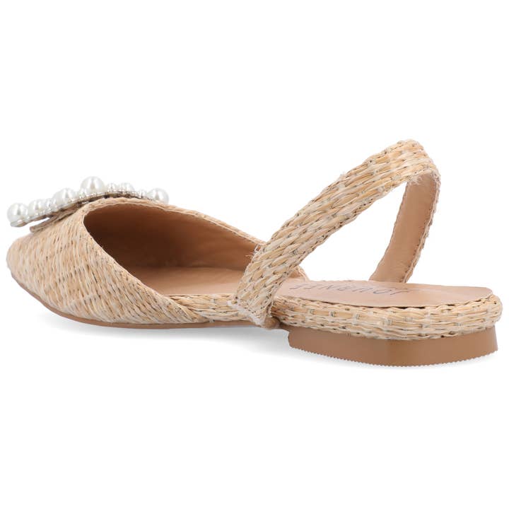 Journee - Wholesale Flats - Women's - Hannae Slingback Flats In Faux Raffla12