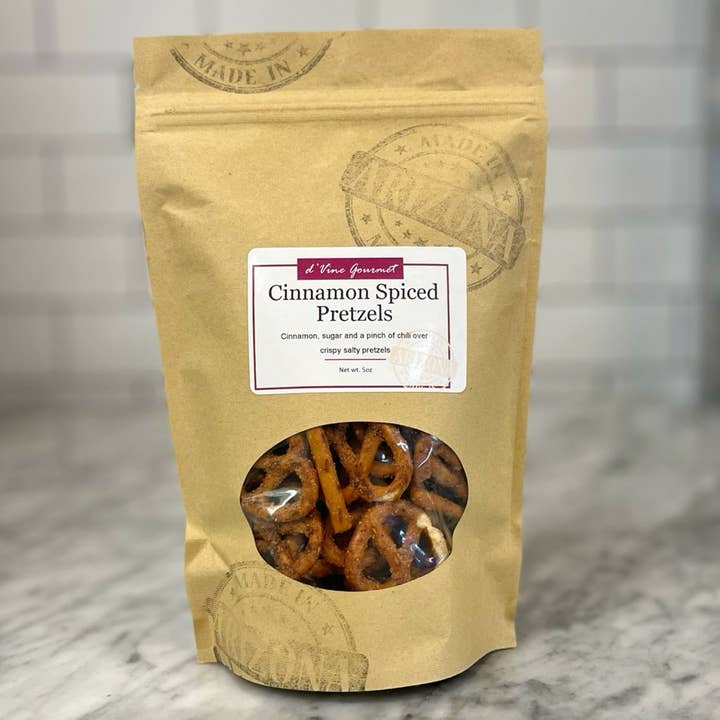 Cinnamon Spiced Pretzels 5oz for wholesale by d'Vine Gourmet