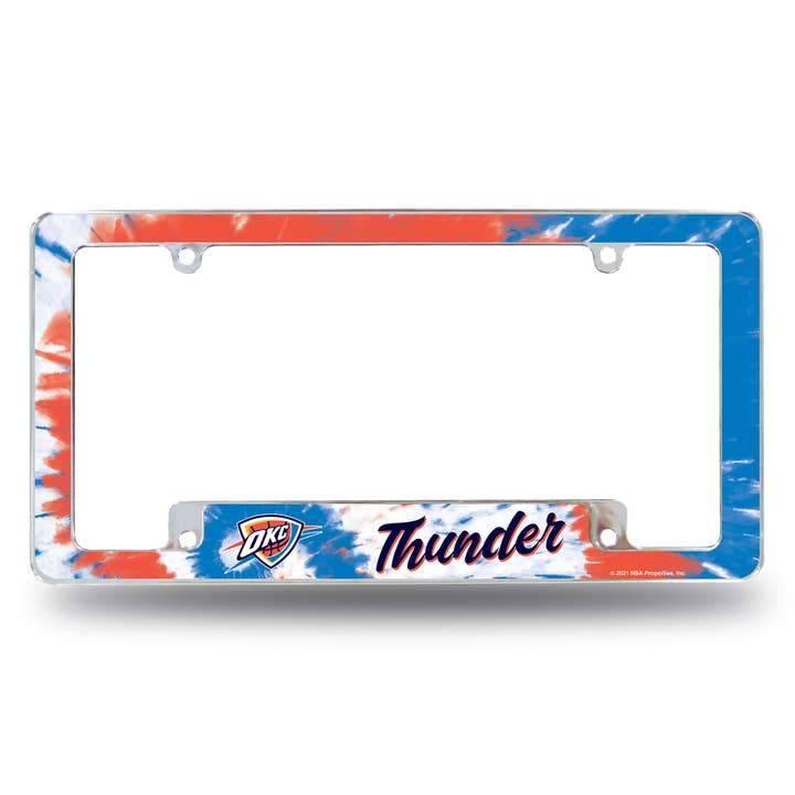Oklahoma City Thunder All Over Tie Dye Chrome Frame for wholesale by Rico Industries