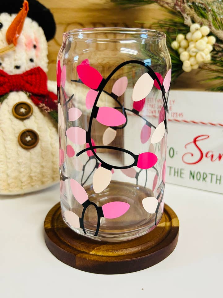 Coupe rose pour lumières de Noël, tasse des fêtes, tasse de Noël pour la vente par MommyandMarie