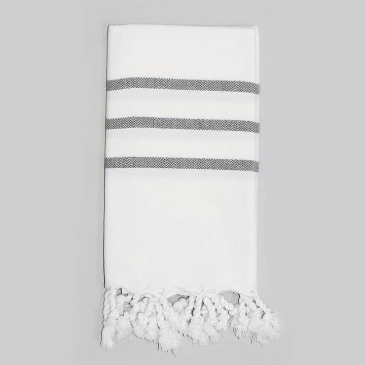 Antiochia - Vendita all'ingrosso Asciugamani per le mani - Asciugamano bianco con asciugamano grigio — Collezione Antiochia