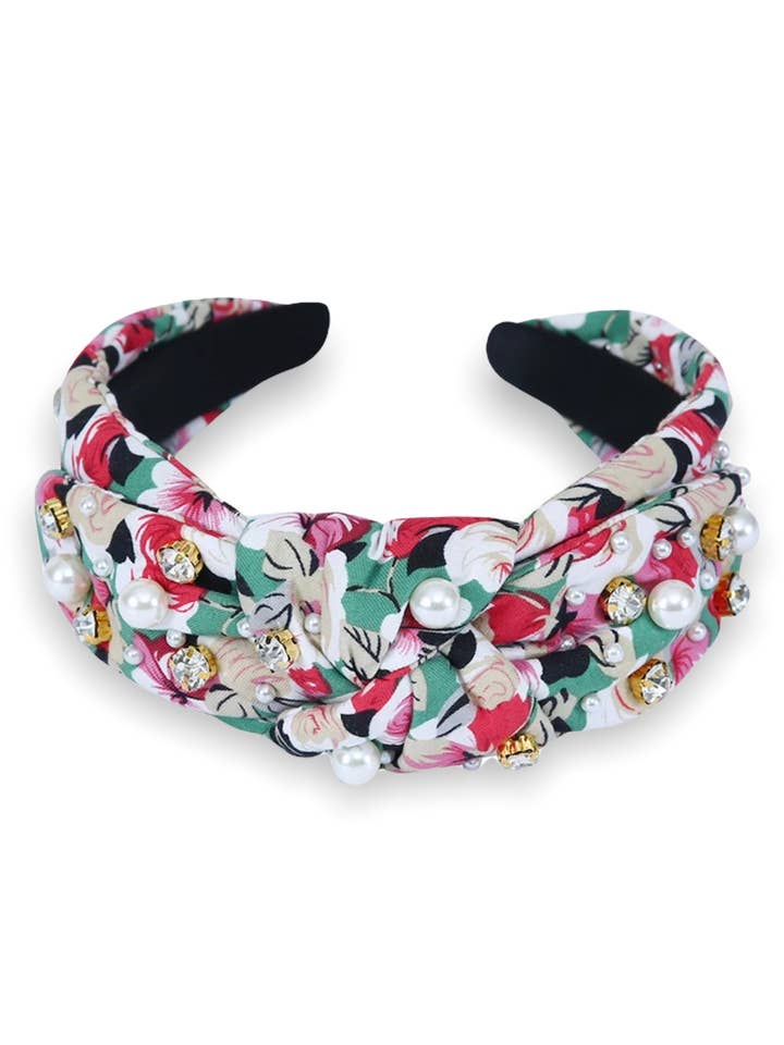 Sage Floral Pearl Headband- 3 Pk for wholesale by The Sandy Pearls