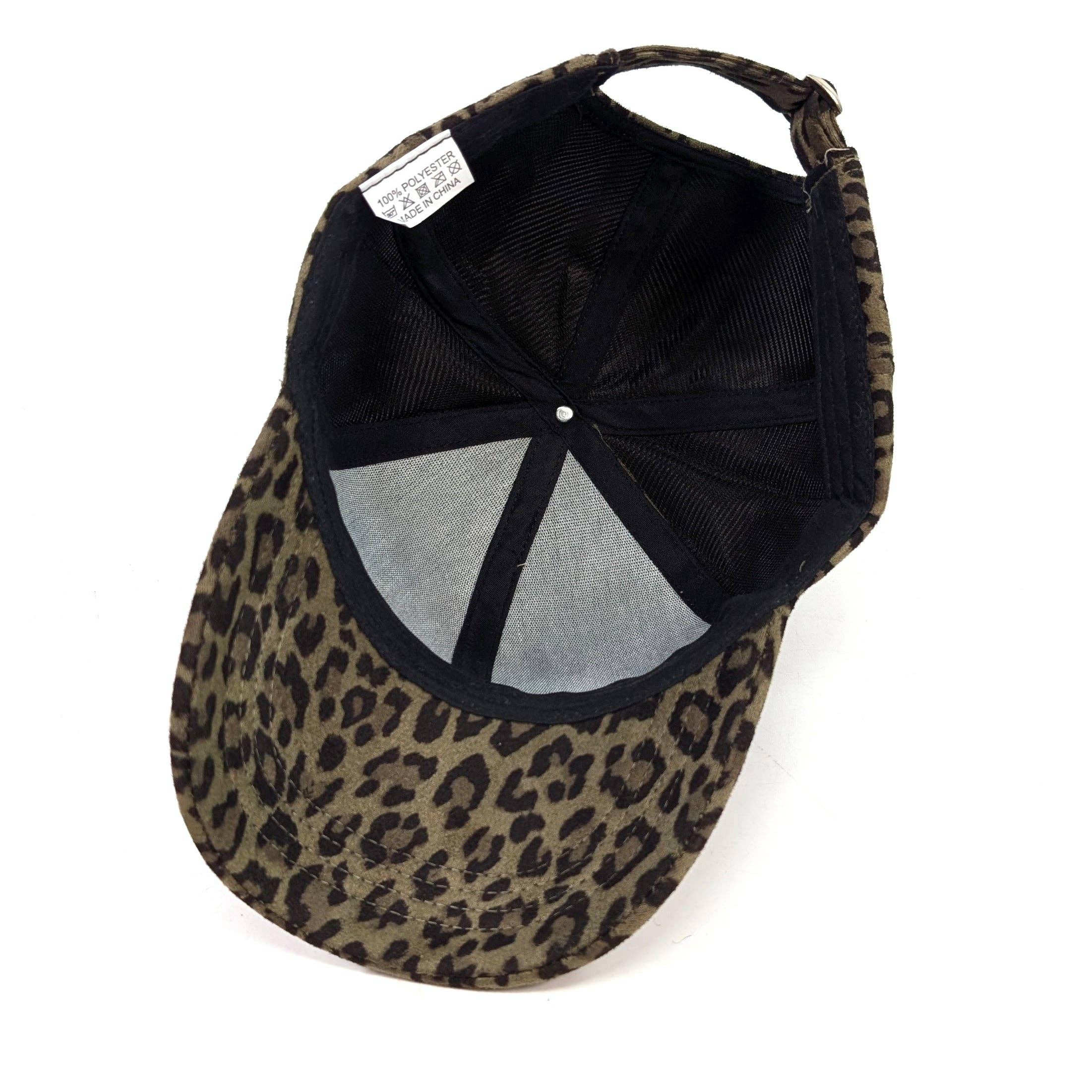 Black Ginger - Vente Casquette de baseball – femme - Casquette toucher velours - Imprimé vert naturel2