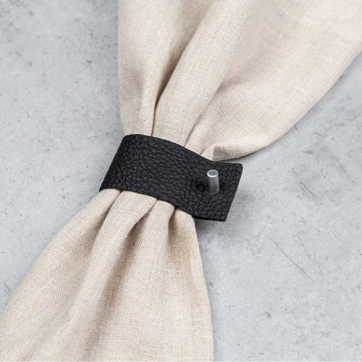 NAMUOS - Wholesale Napkin Ring - Napkin Rings, Black, 100 % leather4