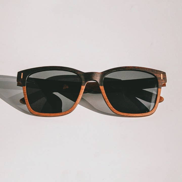 Mire - Óculos de sol retangulares de madeira bicolor por atacado de Wear Walters