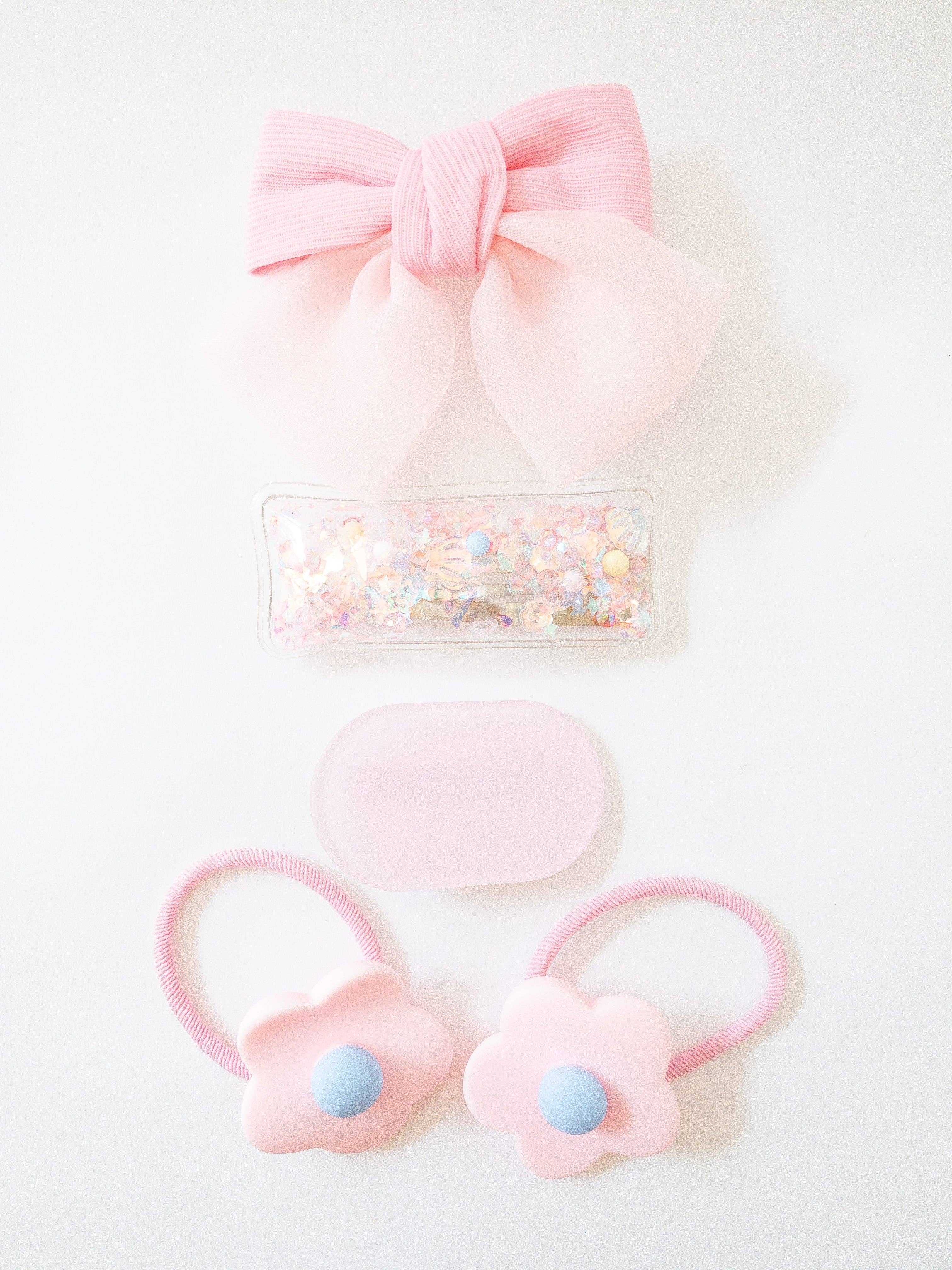 Eggy Cakes - Wholesale Haaraccessoireset - kinderen - Shay Bow and Confetti 5-delige haarclipset12