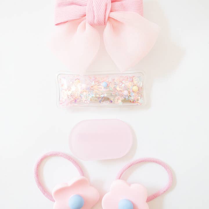 Eggy Cakes - Wholesale Haaraccessoireset - kinderen - Shay Bow and Confetti 5-delige haarclipset12