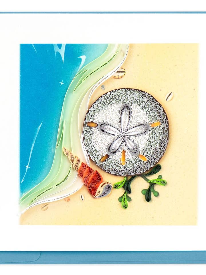 Sand Dollar Card for wholesale by Quilling Card