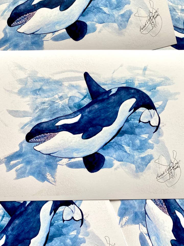 Orca Print for wholesale by Silver Pick Studios