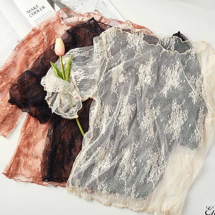 Katinki - Wholesale Blouse – Women’s - Short-Sleeve Lace Base Top8