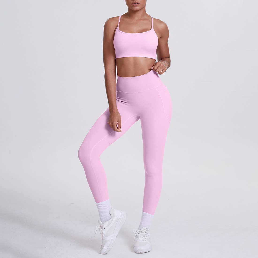 Sodalemon - Wholesale Activewear Set - Women's - Women High-Waisted Yoga Set: Sports Bra + Sculpting Leggings27