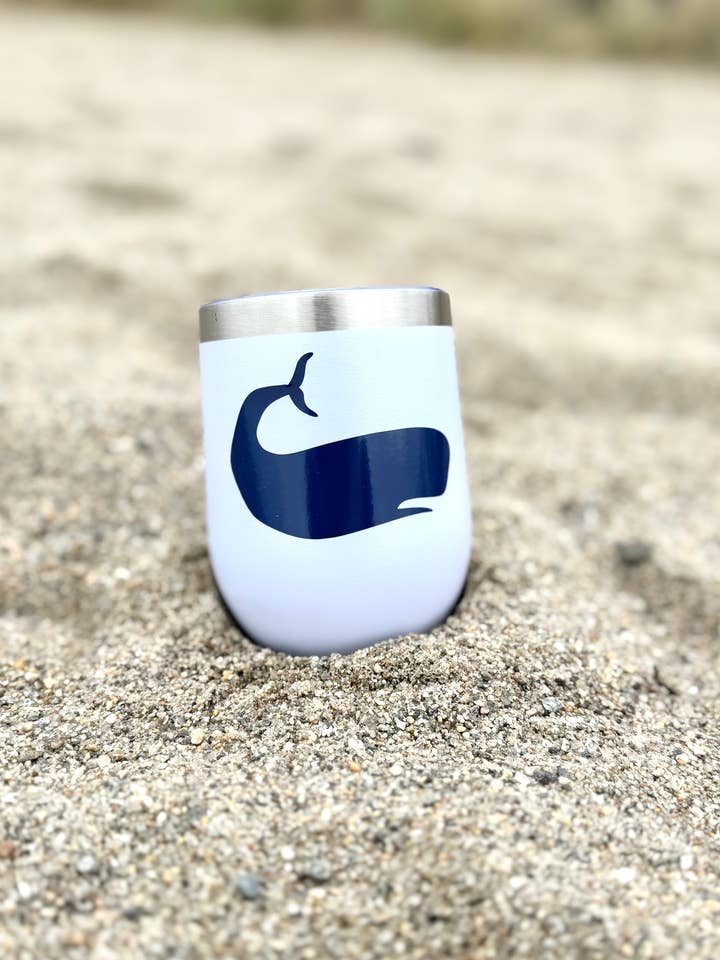 Whale Stainless Steel Tumbler | Coastal for wholesale by Everything Labeled- Decorative drinkware for every ocassion
