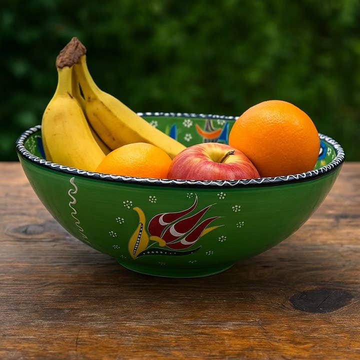 Etnico del Mondo - Wholesale Decorative Plate/Dish/Bowl - Turkish Ceramic Bowl with Embossed Decoration 26 cm #92