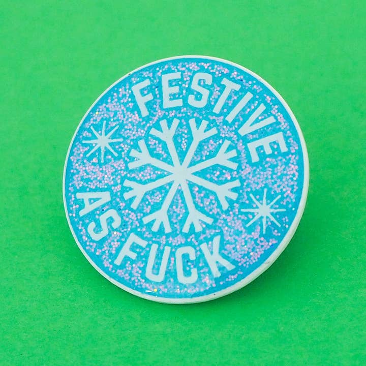Hand Over Your Fairy Cakes - Wholesale Lapel pin/button - Festive As Fuck Snowflake Enamel Pin0