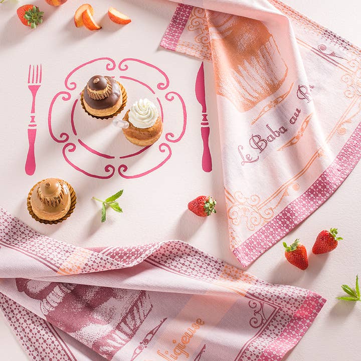 Rhum Baba Tea Towel Cotton Jacquard by Coucke France for wholesale by Maison Otto French Lifestyle Distribution