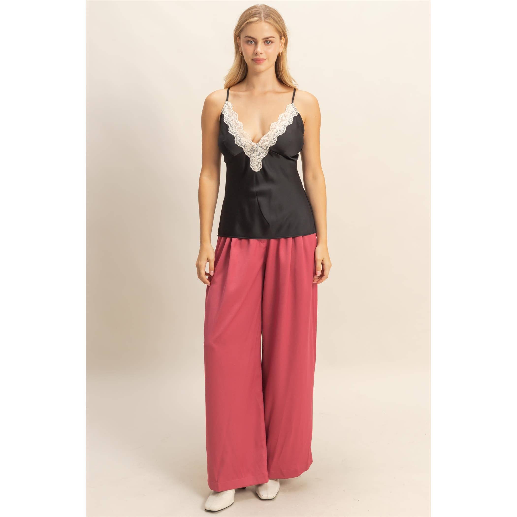 HYFVE - Wholesale Broek - Dames - Wijde Palazzo Broek Met Plooidetail8