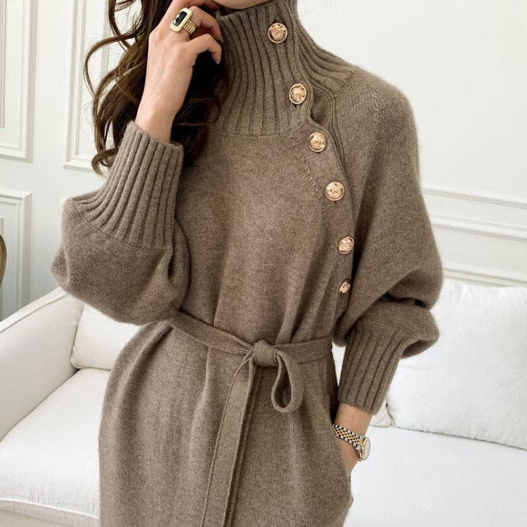 Marayn - Wholesale Dress - Women's - KoreanJapanese Knit Dress Chic Slimming and Versatile30