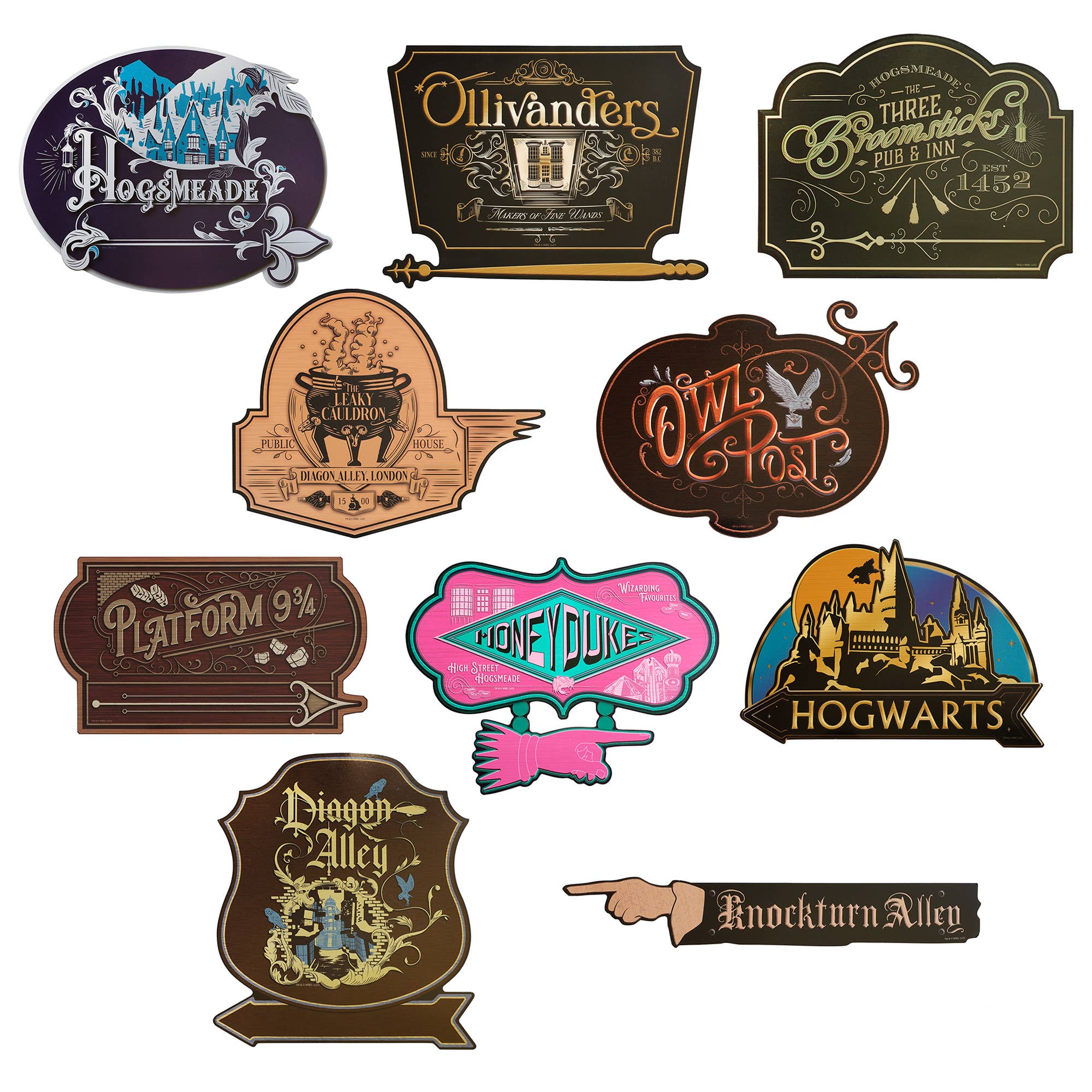 Conquest Journals - Wholesale Sign - Harry Potter Directional Signs (12-Piece 10 Signs & 2 Posts)3