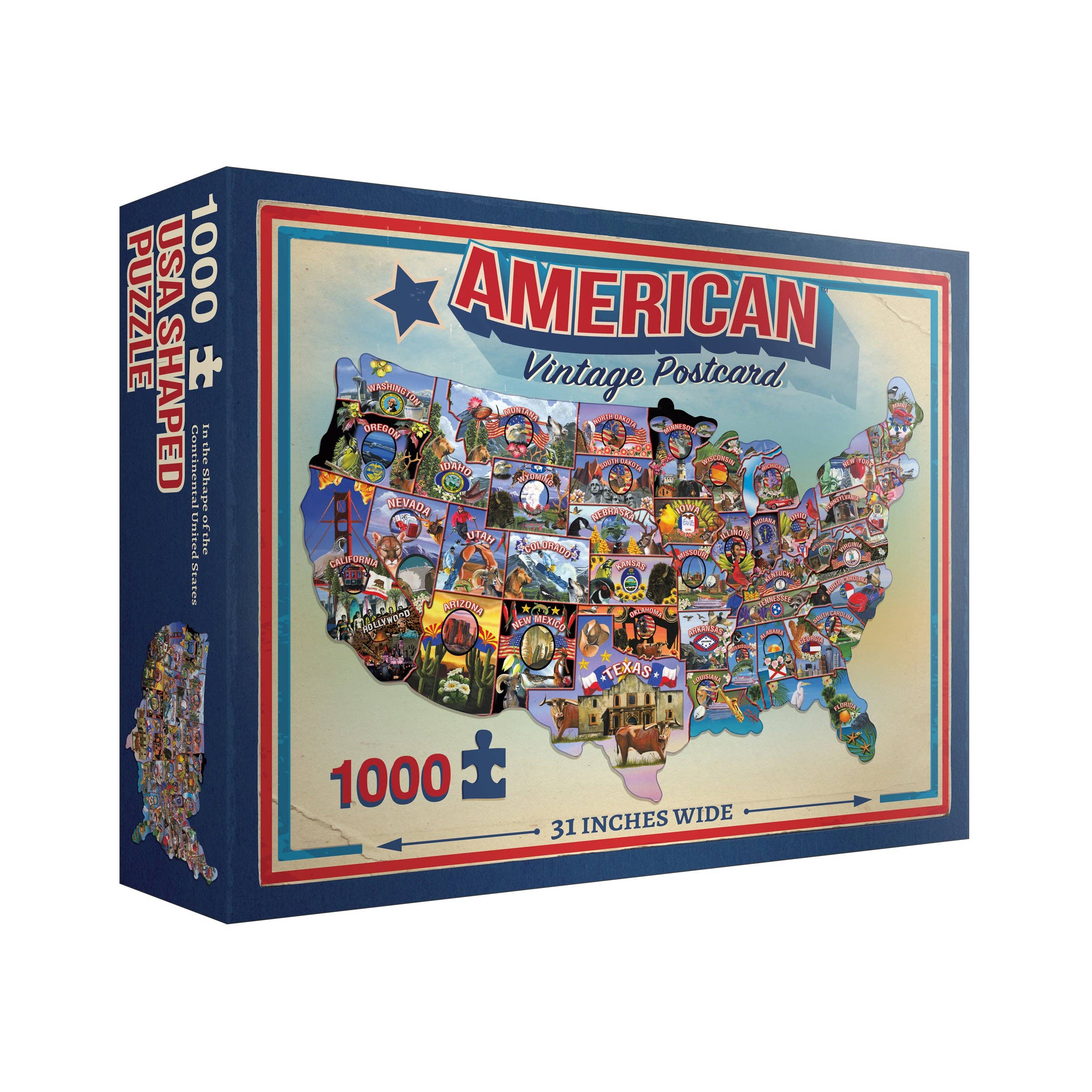 Wood Expressions - Wholesale Puzzle - Adult - USA Vintage Postcards Jigsaw Puzzle - 1,000 pieces2