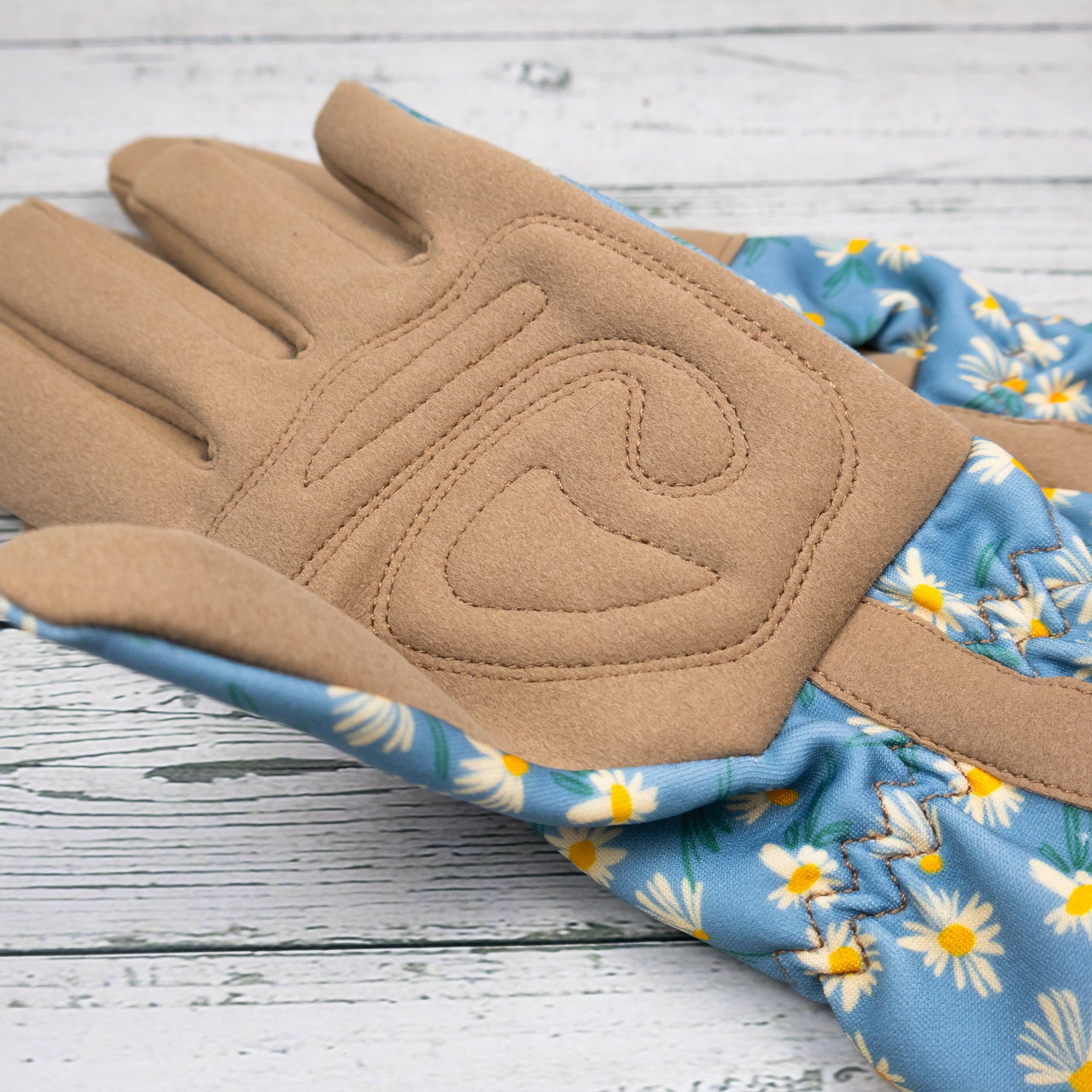 Robert Frederick Ltd – wholesale Garden gloves – Willow and Belle Gardening Gloves - Women's One Size – Daisy Blue Design3