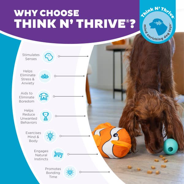 Pet Palette Distribution - Wholesale Pet Plush Toy - Dog - Nina Ottosson Big Mouthz Clown Fish Dog Puzzle Toy Orange5